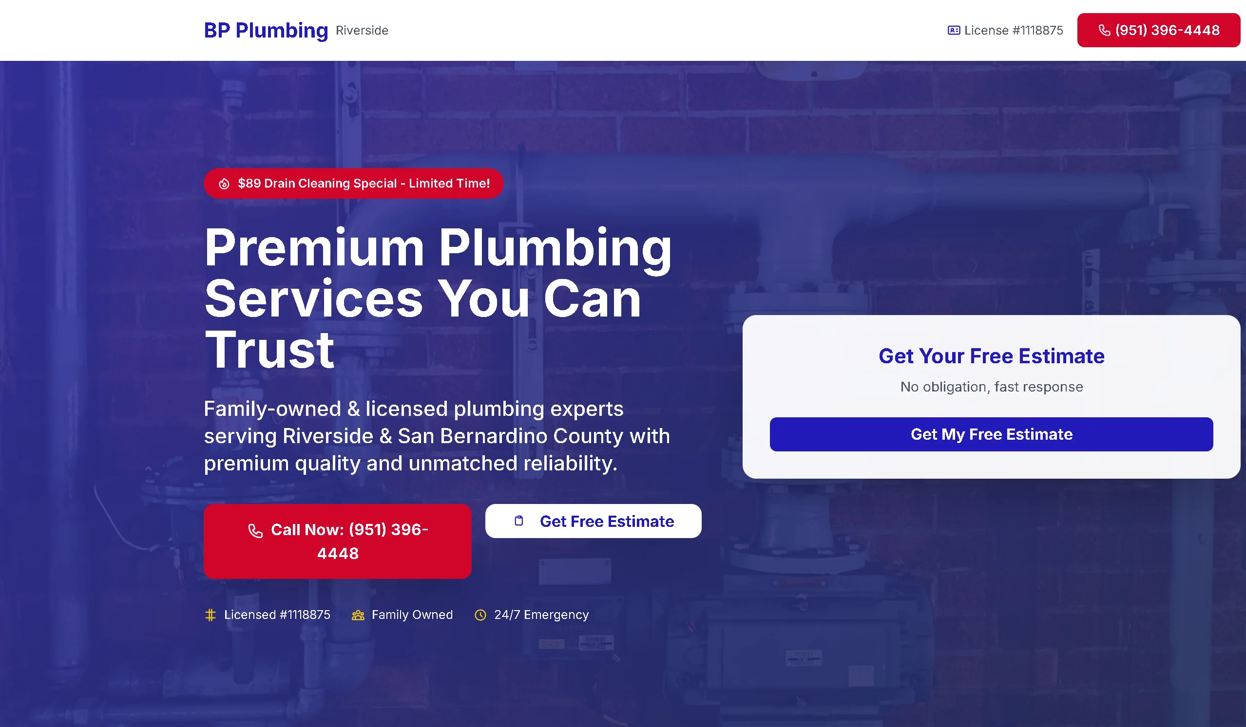 BP Plumbing Riverside Website