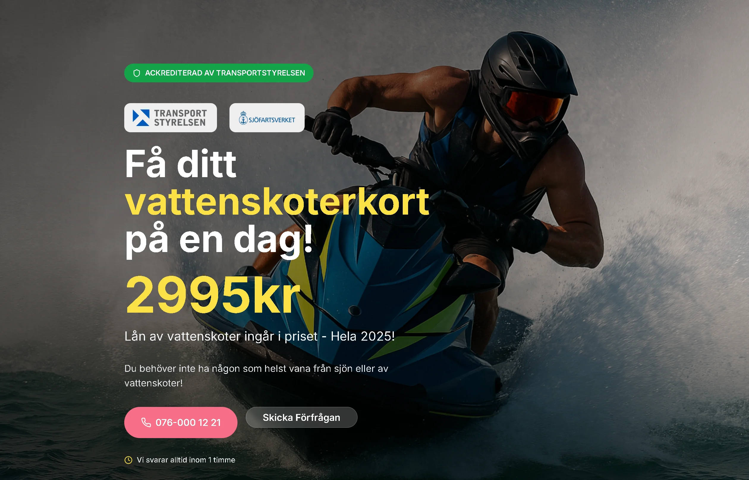 Vattenskoterkort.nu Website